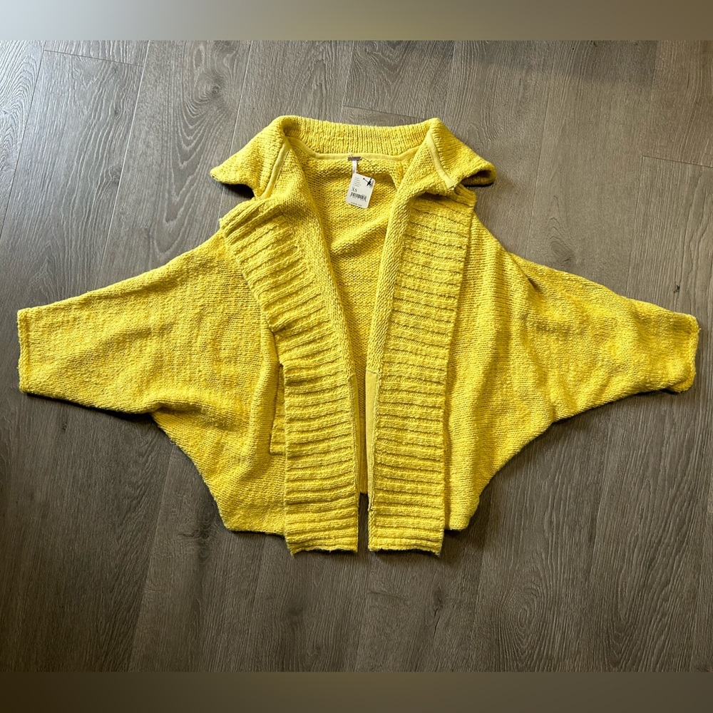 Yellow Free People Cardigan